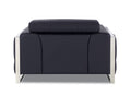 Top Grain Italian Leather Chair Black Foam Leather