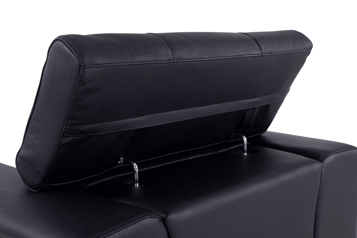 Top Grain Italian Leather Sofa Black Foam Leather