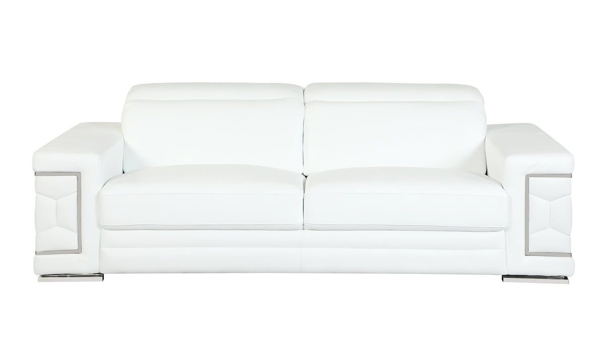 Top Grain Italian Leather Sofa White Foam Leather