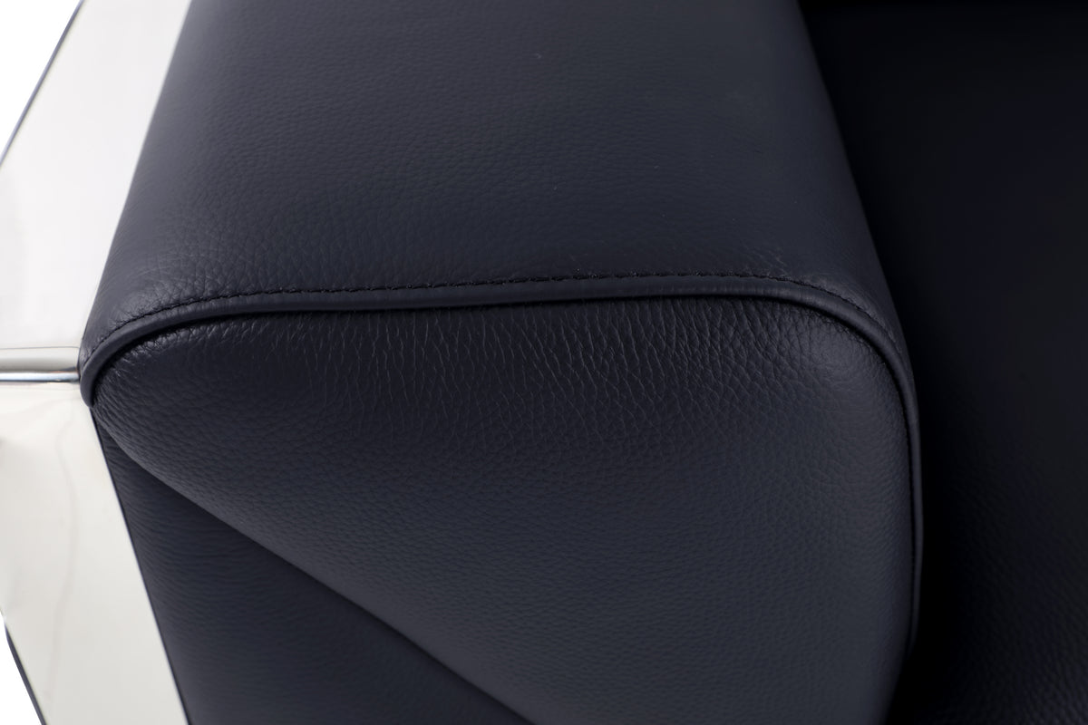 Top Grain Italian Leather Chair Black Foam Leather