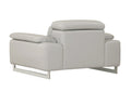 Top Grain Italian Leather Chair Light Gray Foam Leather