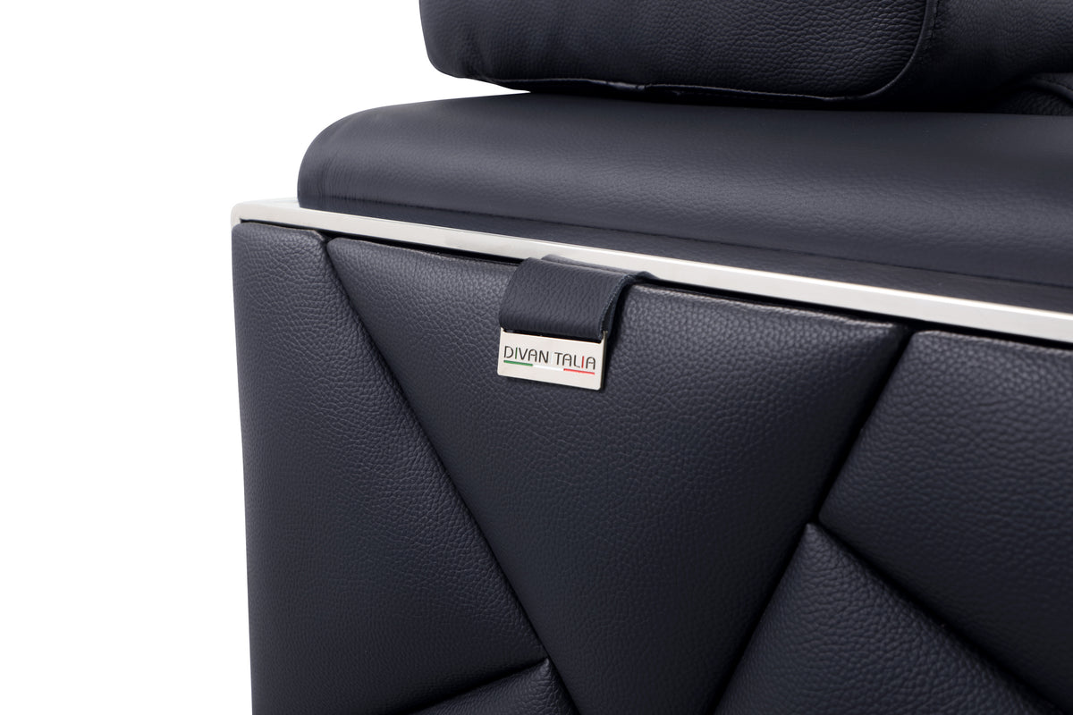 Top Grain Italian Leather Chair Black Foam Leather