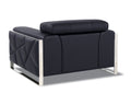 Top Grain Italian Leather Chair Black Foam Leather