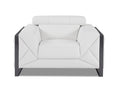 Top Grain Italian Leather Chair White Foam Leather