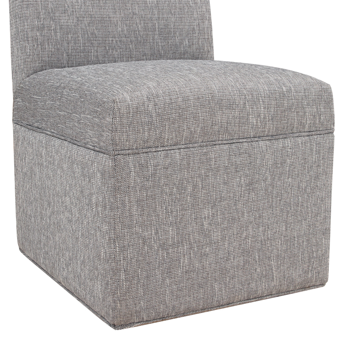 Della Modern Upholstered Castered Chair In Ashen Grey Grey Foam Fabric