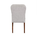 Sophia Sea Oat Dining Chair In Performance Fabric With Nail Heads Set Of 2 Espresso Foam Fabric