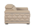 Top Grain Italian Leather Loveseat Beige Foam Leather
