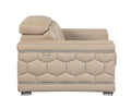 Top Grain Italian Leather Chair Beige Foam Leather