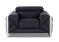 Top Grain Italian Leather Chair Black Foam Leather