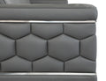 Top Grain Italian Leather Sofa Dark Gray Foam Leather