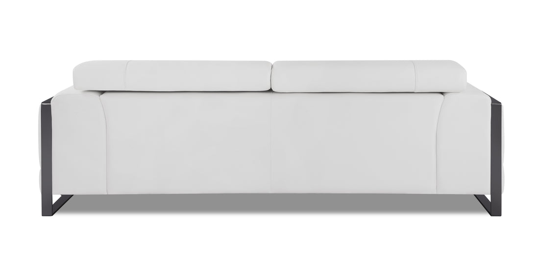 Top Grain Italian Leather Sofa White Foam Leather