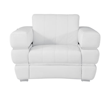 Top Grain Italian Leather Chair White Foam Leather