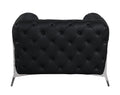 Top Grain 100% Italian Leather Chair Black Foam Leather