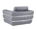 Top Grain Italian Leather Chair Dark Gray Foam Leather