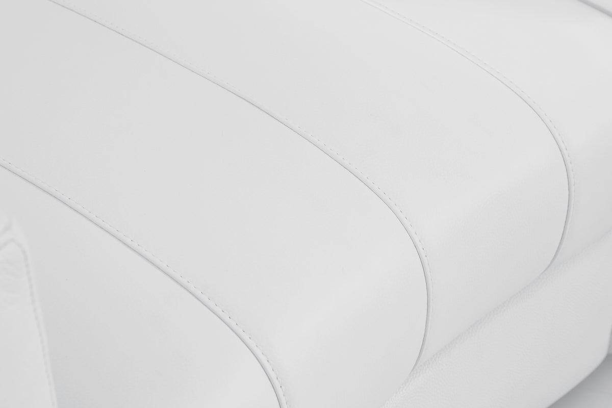 Top Grain Italian Leather Loveseat White Foam Leather