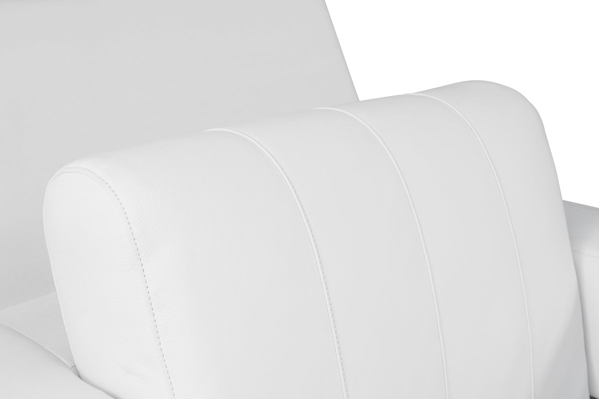 Top Grain Italian Leather Loveseat White Foam Leather