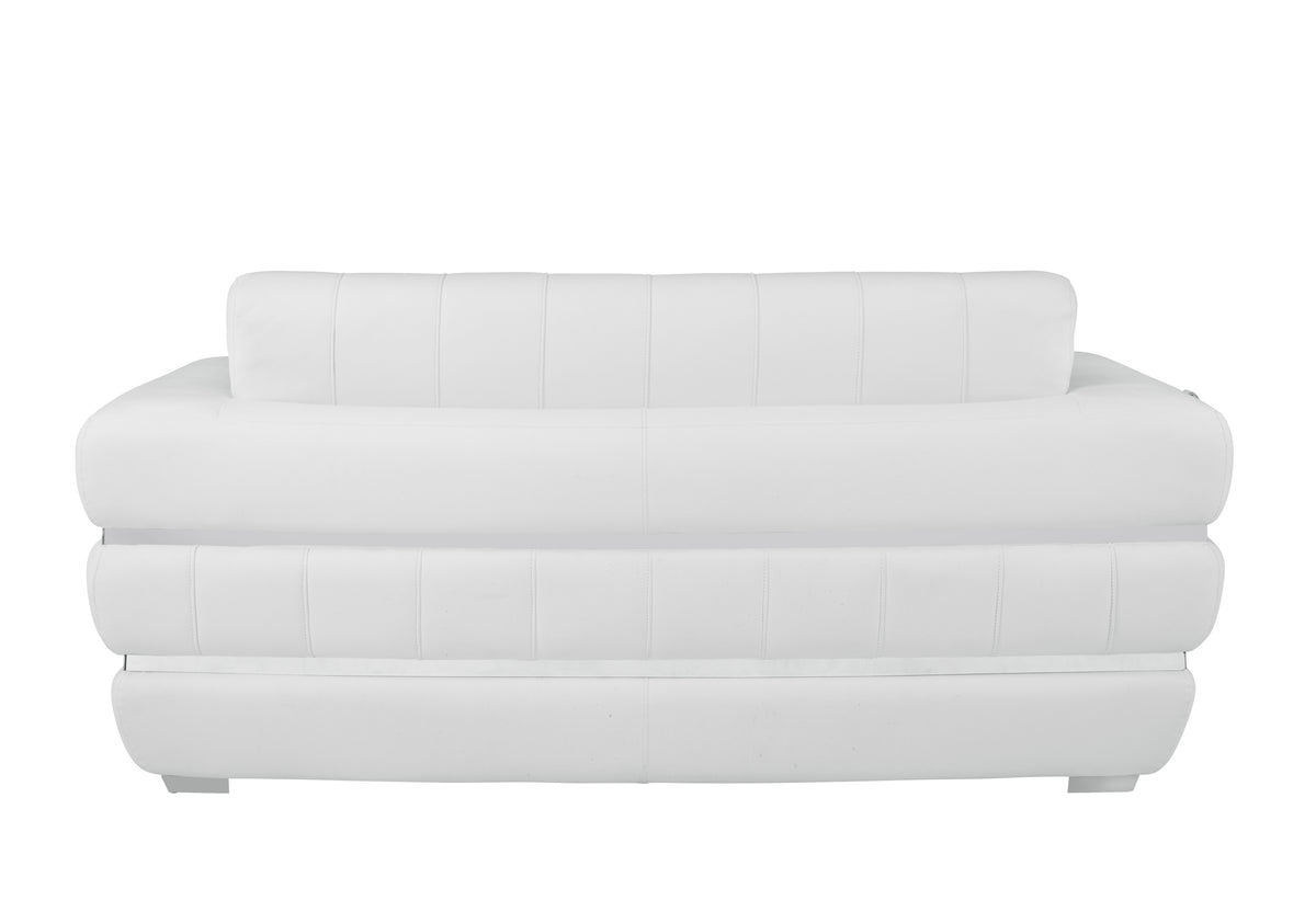 Top Grain Italian Leather Loveseat White Foam Leather