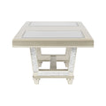 Glamorous Style Dining 7Pc Set Champagne Finish Table W Leaf Glass Insert Top Upholstered Tufted 6X Side Chairs Traditional Dining Room Furniture Champagne Seats 6 Dining Room Extendable Glam,Modern Rectangular Dining Table With Chair Solid Wood