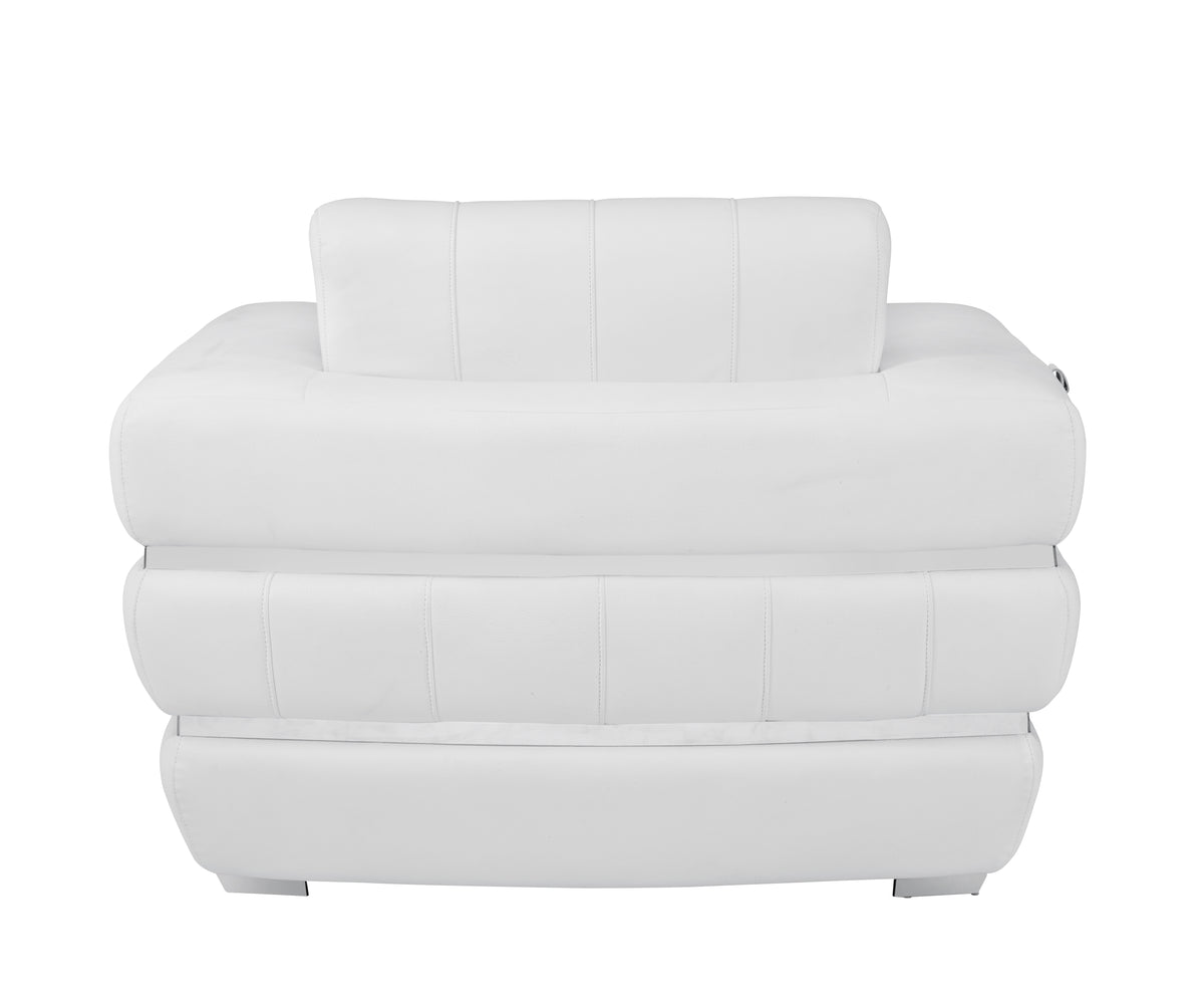 Top Grain Italian Leather Chair White Foam Leather
