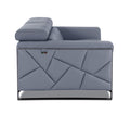 Top Grain Italian Leather Chair Light Blue Foam Leather