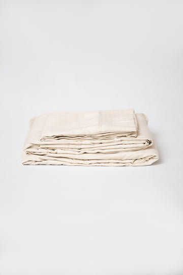 5 Piece Cream Bamboo Split Queen Hypoallergenic Sheet Set Cream Bamboo