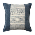 18 X 18 Square Handwoven Accent Throw Pillow, Polycotton Dhurrie, Kilim Pattern, White, Blue Blue Cotton