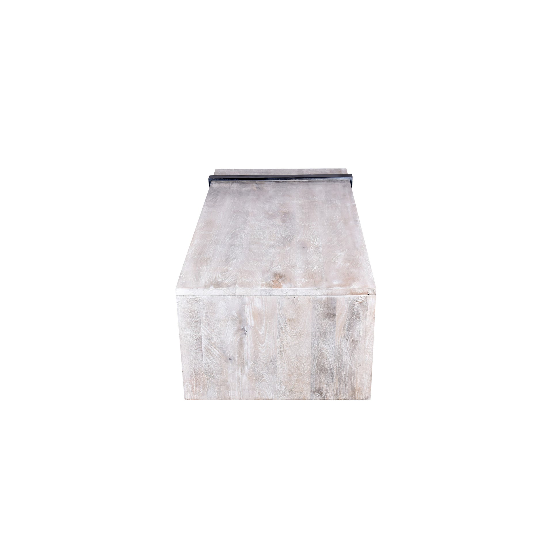 Farmhouse Rectangular Coffee Table With Wooden Top And Geometric Metal Frame, Gray And Black Gray Solid Wood
