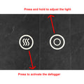 32 X 32 Inch Round Frameless Led Illuminated Bathroom Mirror, Touch Button Defogger, Metal, Frosted Edges, Silver Silver Aluminum