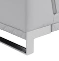 Top Grain Italian Leather Chair Light Gray Foam Leather