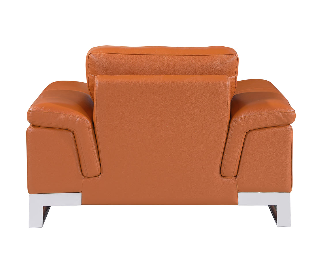 Top Grain Italian Leather Chair Camel Foam Leather
