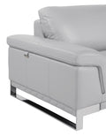 Top Grain Italian Leather Chair Light Gray Foam Leather