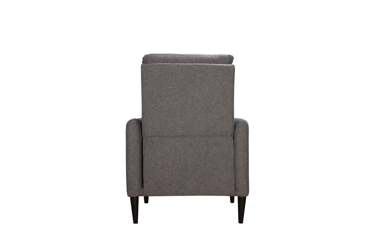 Molson Pushback Recliner Chair Carbon Black Gunmetal Black Upholstered