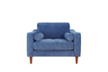 Anderson Chair Denim Blue Blue Upholstered