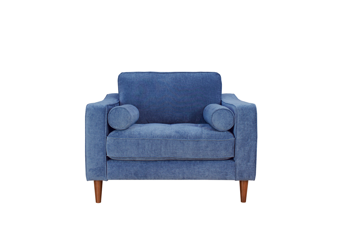 Anderson Chair Denim Blue Blue Upholstered