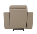 Reclining Modern Leather Air Upholstered Chair Beige Foam Leather