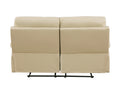 Leather Air Recliining Loveseat Beige Foam Leather