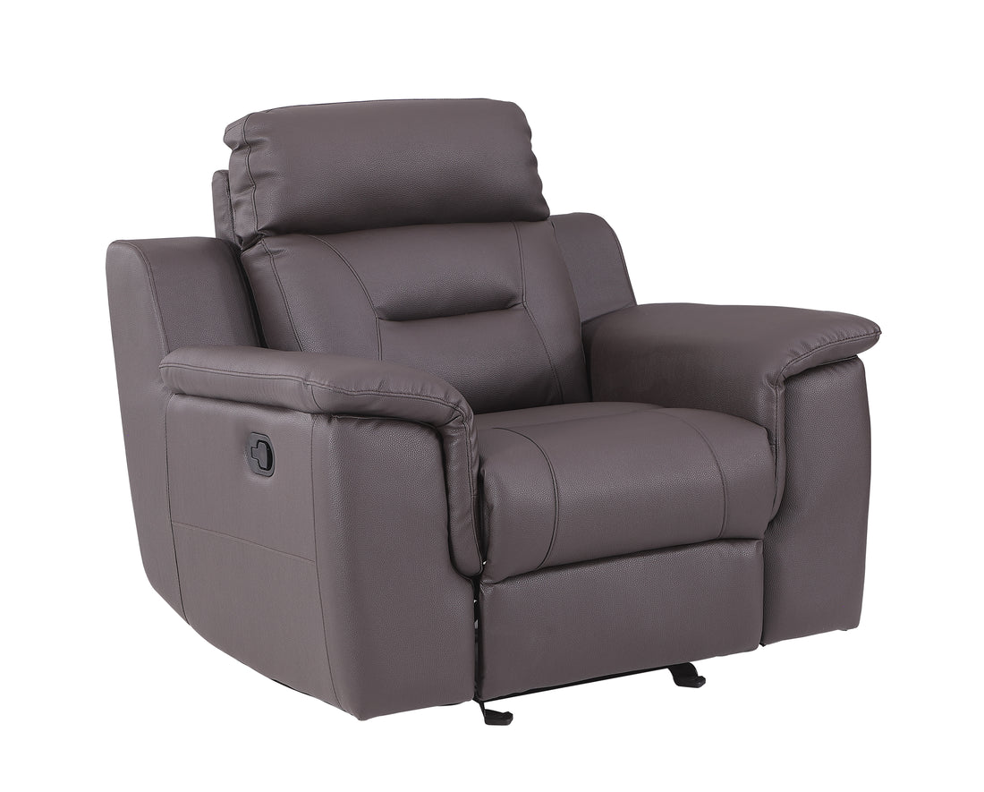 Reclining Modern Leather Air Upholstered Chair Brown Foam Leather