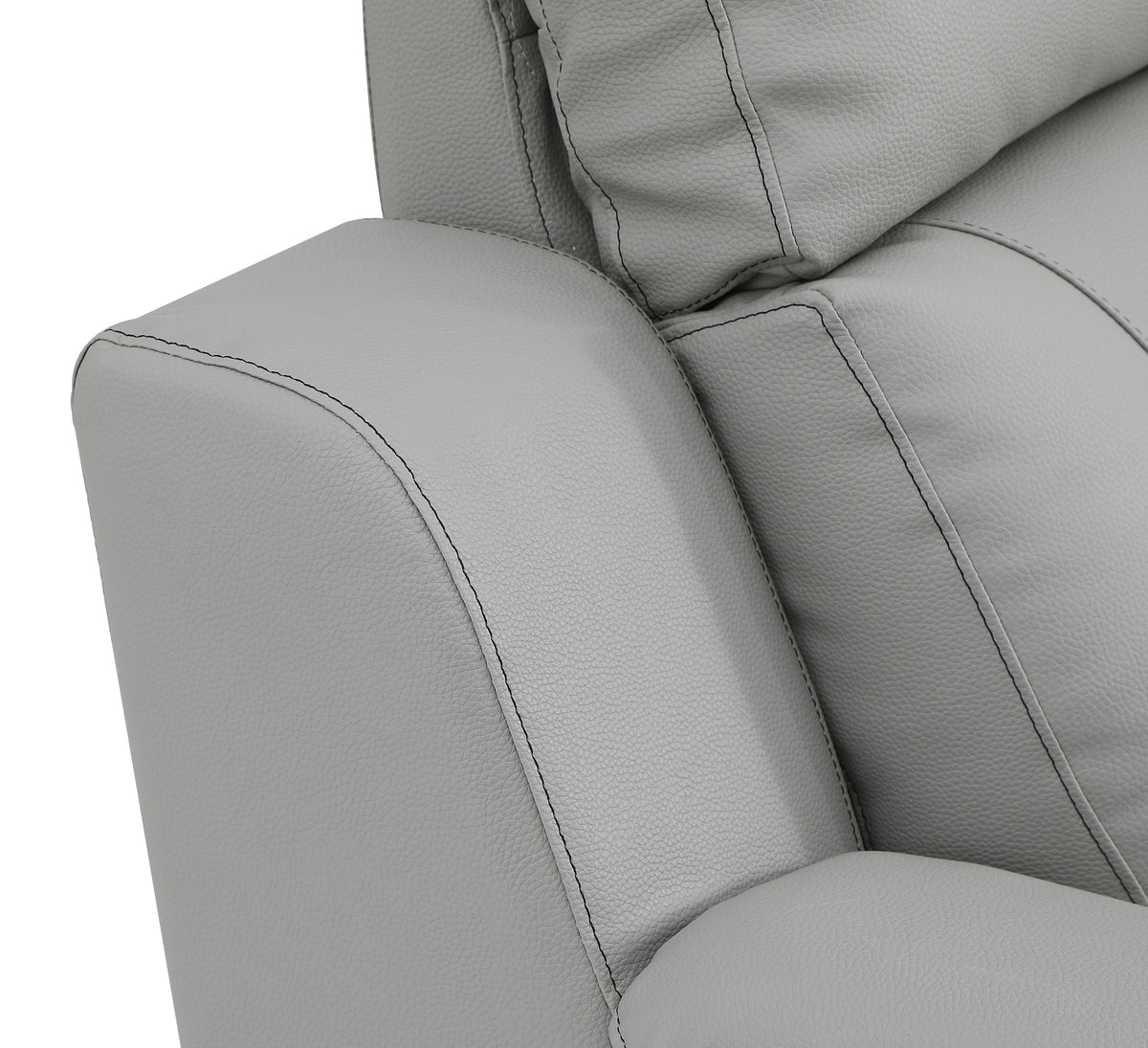 Modern Reclining Leather Air Upholstered Chair Gray Foam Leather