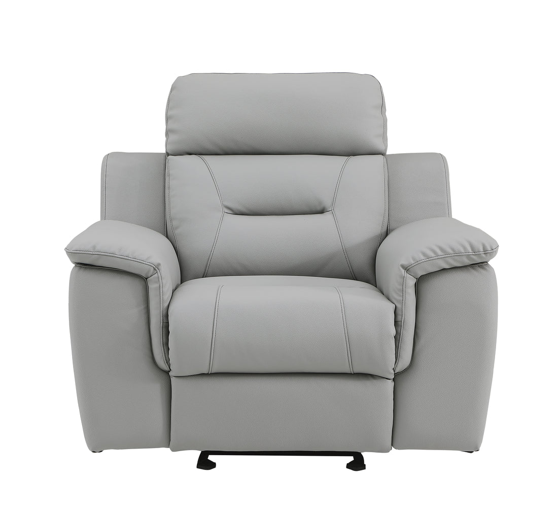 Modern Reclining Leather Air Upholstered Chair Gray Foam Leather