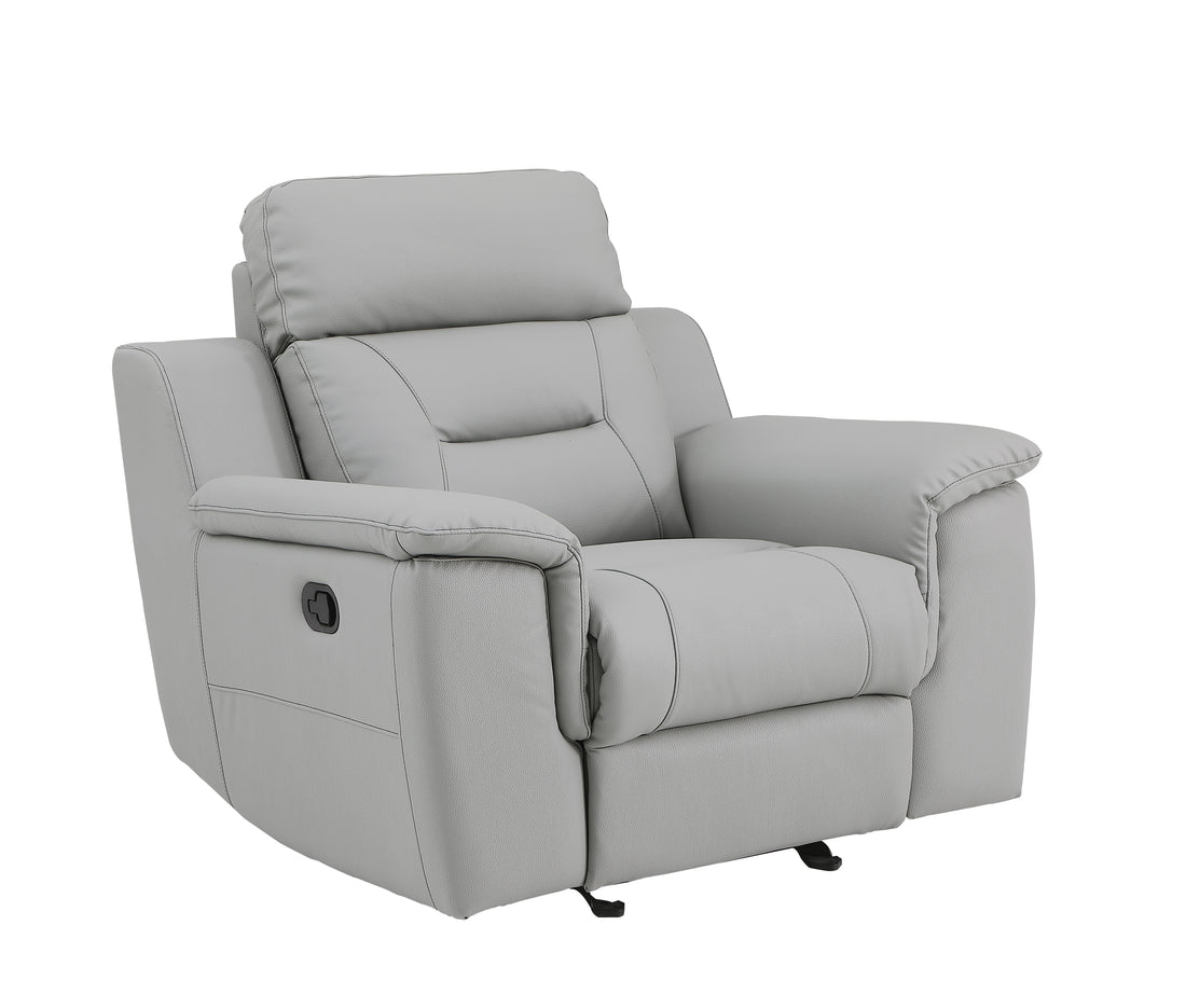 Modern Reclining Leather Air Upholstered Chair Gray Foam Leather
