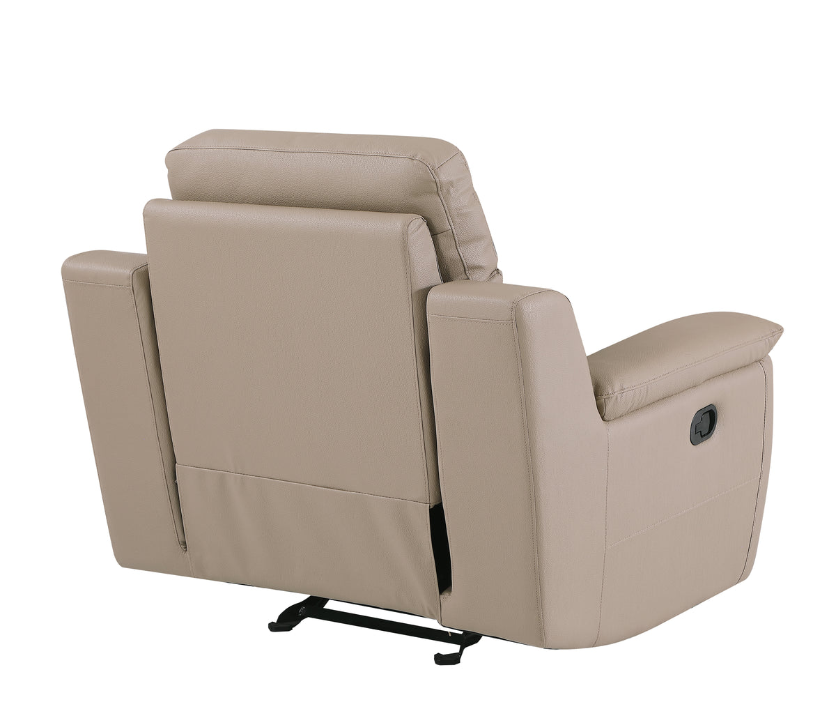 Reclining Modern Leather Air Upholstered Chair Beige Foam Leather