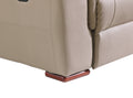 Reclining Modern Leather Air Upholstered Chair Beige Foam Leather