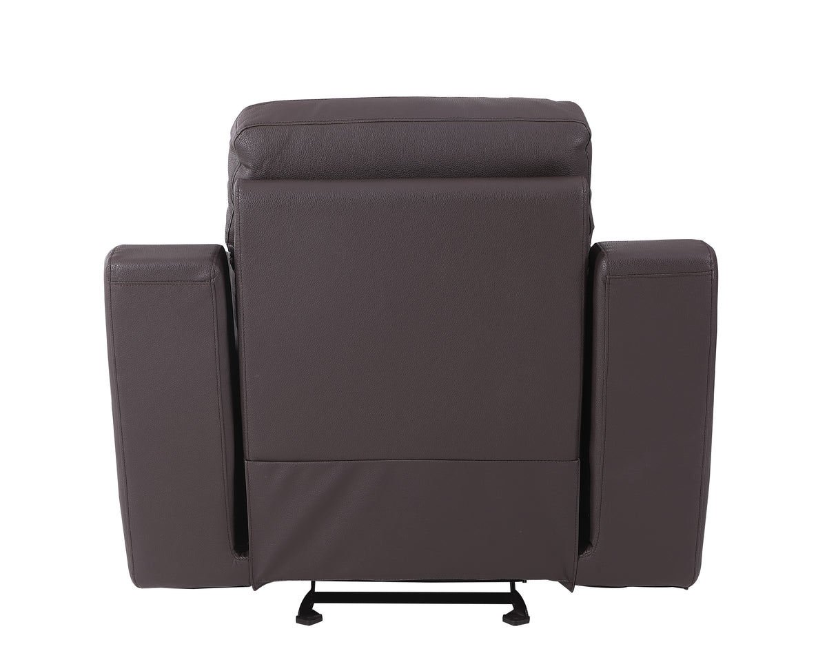 Reclining Modern Leather Air Upholstered Chair Brown Foam Leather