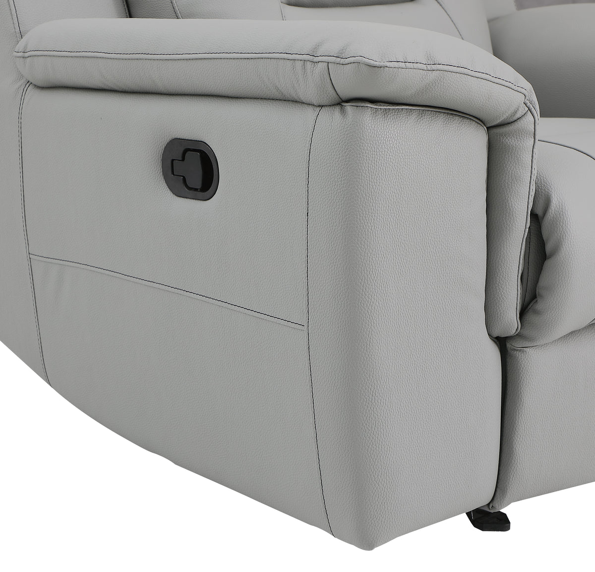 Modern Reclining Leather Air Upholstered Chair Gray Foam Leather