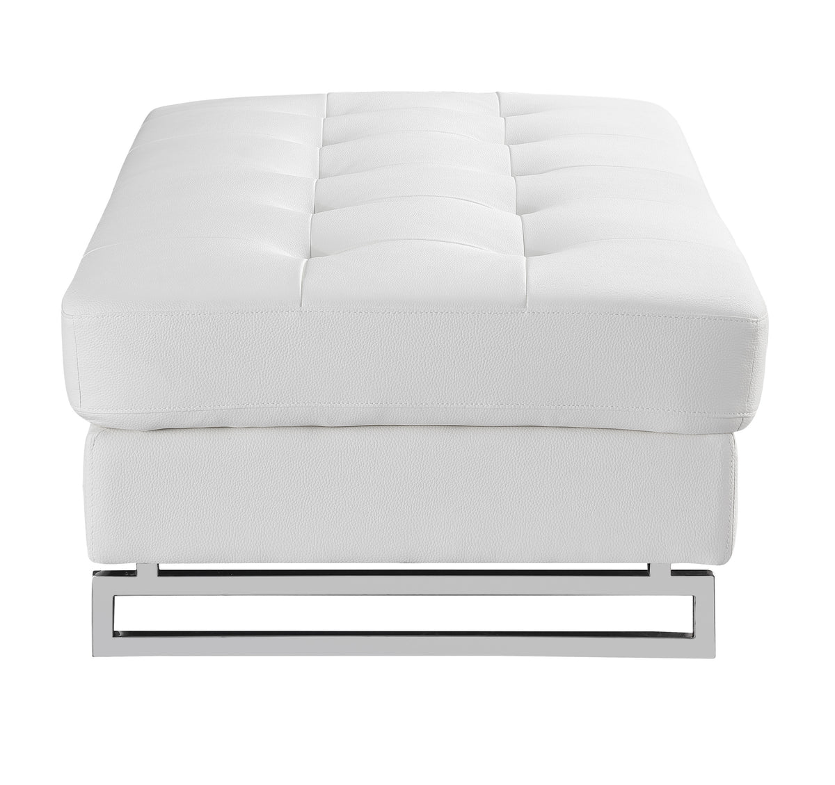 Genuine Leather Ottoman White Foam Leather