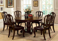 Traditional Intricate Back Design Set Of 2 Side Chairs Brown Cherry Solid Wood Chair Paddedseat Kitchen Dining Room Furniture Dark Brown Brown Dining Room Luxury,Traditional Dining Chairs Rubberwood Solid Wood