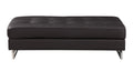 Genuine Leather Ottoman Brown Foam Leather