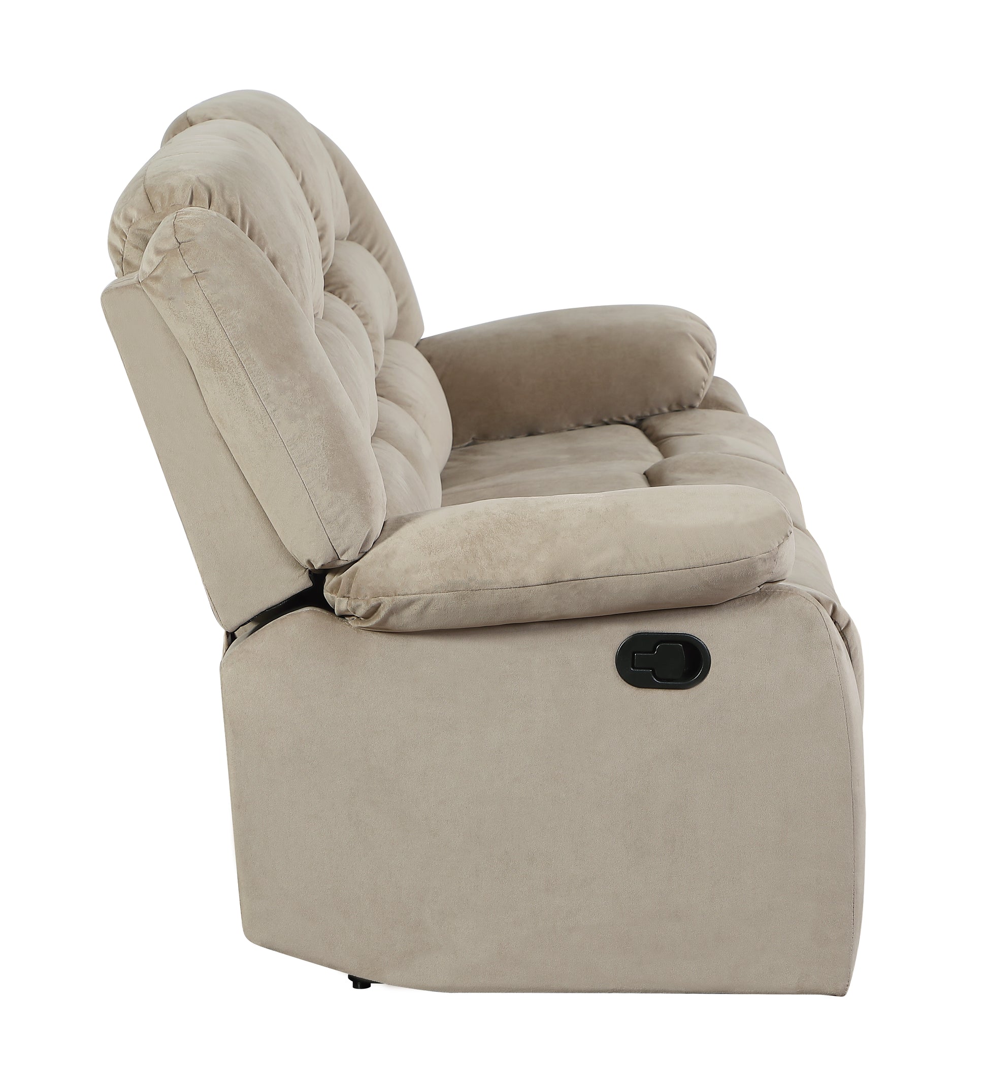 Transitional Microfiber Fabric Recliner Chair Beige Foam Fabric