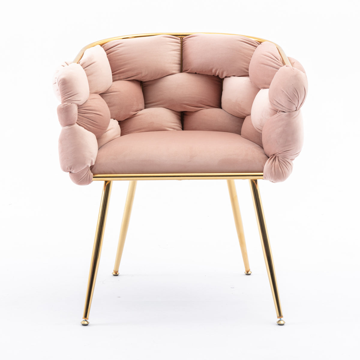 Luxury Modern Simple Leisure Velvet Single Sofa Chair Bedroom Lazy Person Household Dresser Stool Manicure Table Back Chair Pink Pink Velvet
