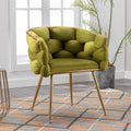 Luxury Modern Simple Leisure Velvet Single Sofa Chair Bedroom Lazy Person Household Dresser Stool Manicure Table Back Chair Olive Green Olive Green Velvet